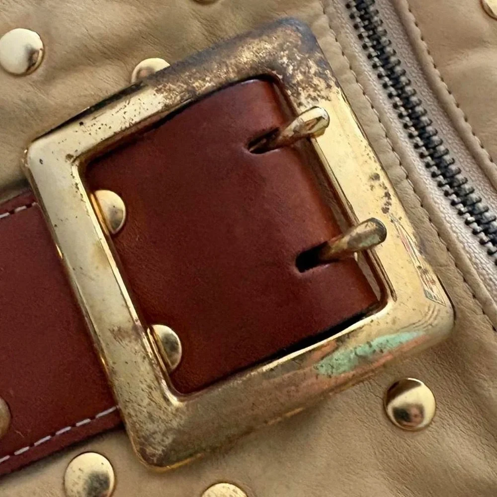 Y2K Be & D Garbo Leather Studded Satchel Duffle Bag TLC PROJECT